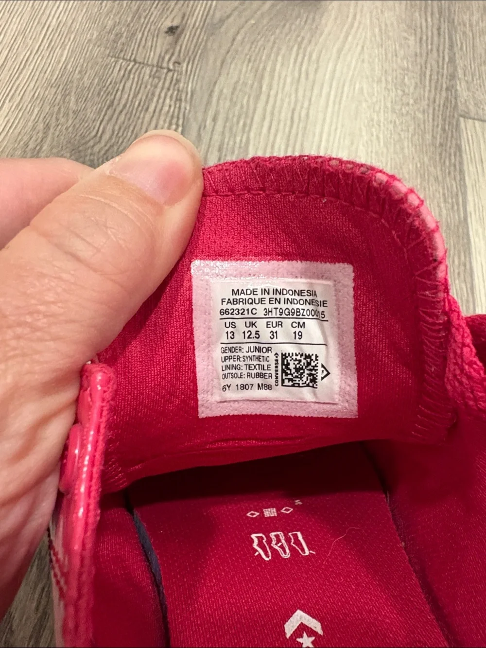 Converse Kids Hot Pink Canvas Lace-Up Sneakers